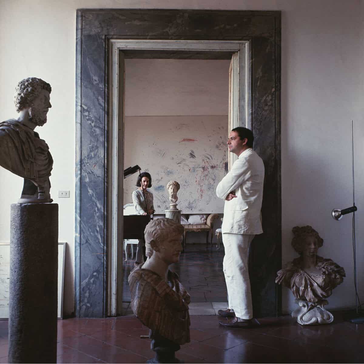 Cy Twombly and his wife, Italian painter Tatiana Franchetti at home in Rome.
